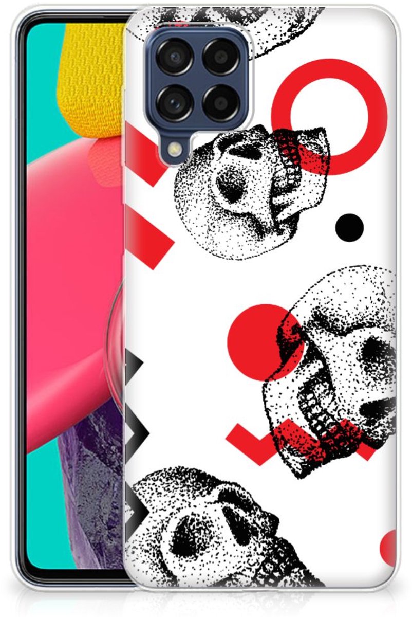 Silicone Back Case Samsung Galaxy M53 Skull Red