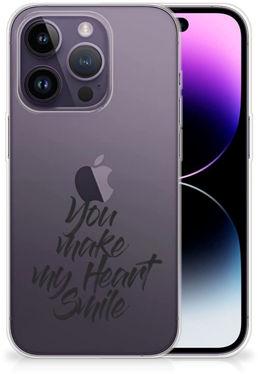 Apple iPhone 14 Pro Siliconen hoesje met naam Heart Smile