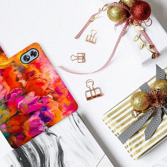 Coque OPPO A17 Cuir PU Premium Housse Portefeuille Coque pour Tulipes