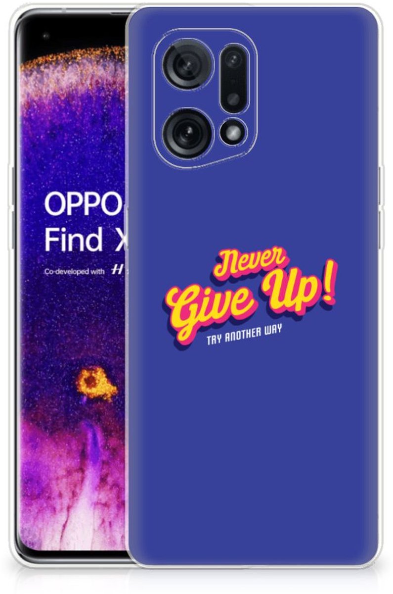 OPPO Find X5 Siliconen hoesje met naam Never Give Up