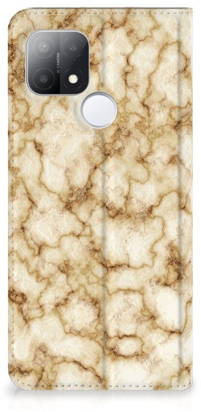 Coque Smartphone OPPO A15 Book Cover Marbre Or