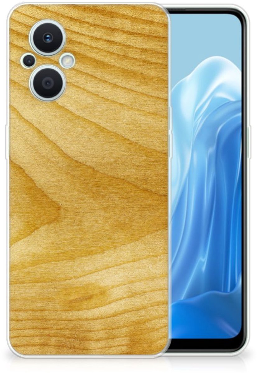 OPPO Reno8 Lite Bumper Hoesje Licht Hout