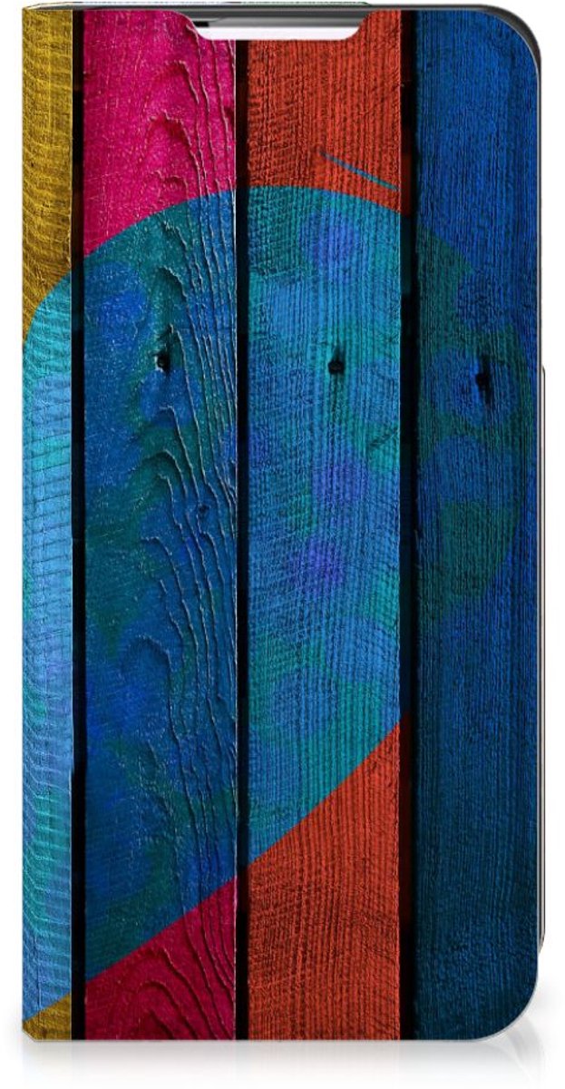 Samsung Galaxy S22 Book Wallet Case Wood Heart - Cadeau voor je Vriend