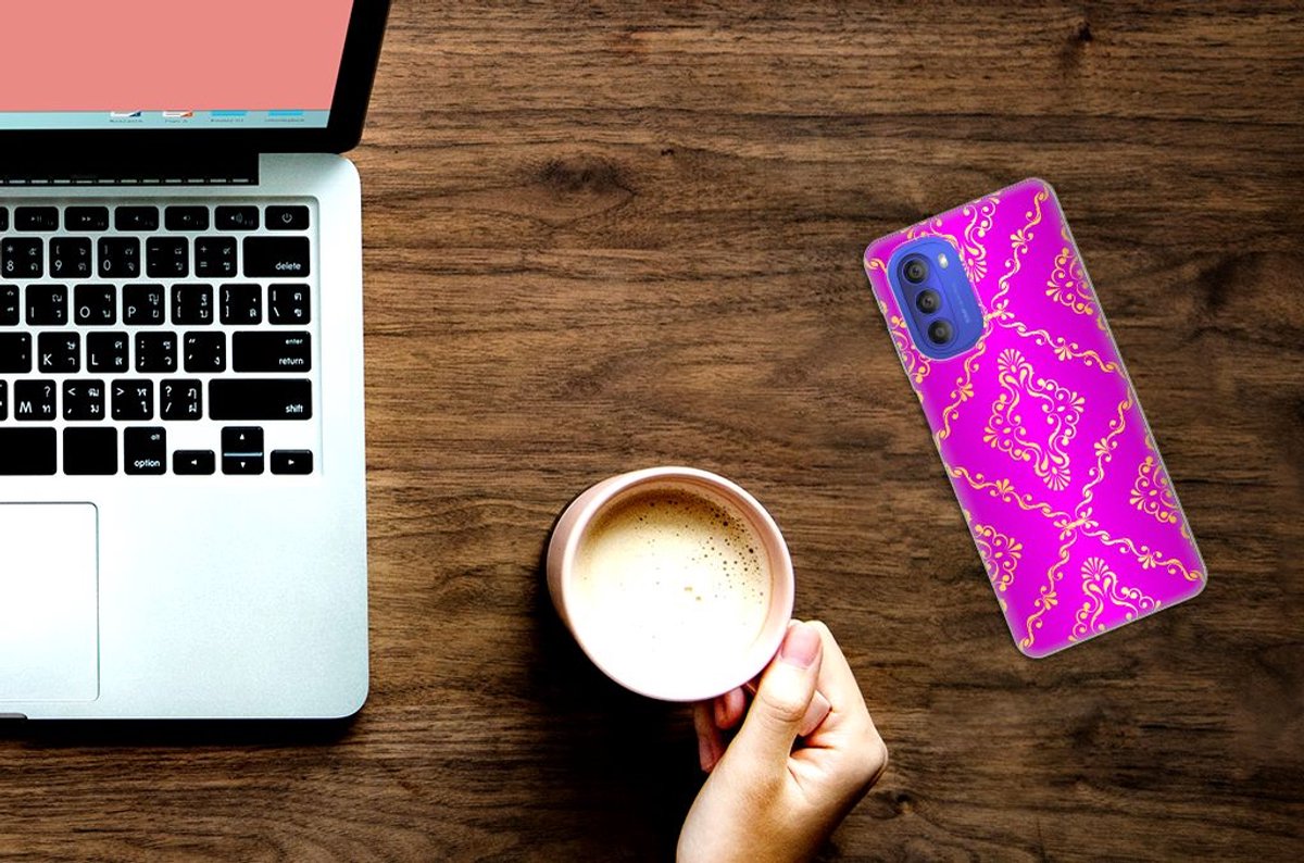 Siliconen Hoesje Motorola Moto G51 5G Barok Roze