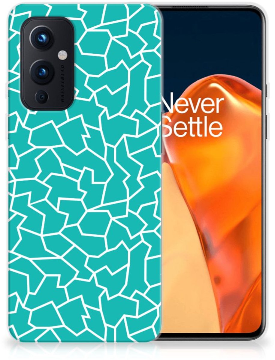 OnePlus 9 Hoesje maken Cracks Blue