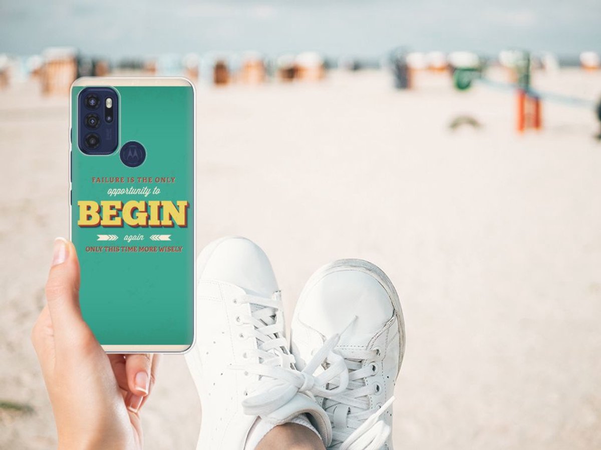 Motorola Moto G60s Siliconen hoesje met naam Quote Begin