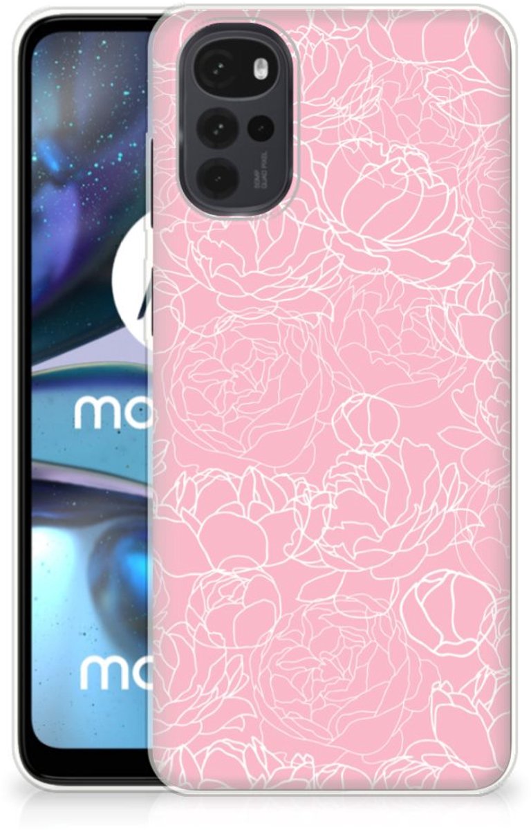 Motorola Moto G22 TPU Case White Flowers
