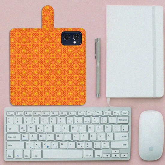 Portefeuille Book Case OPPO Find X5 Lite | Coque Reno 7 5G Batik Orange