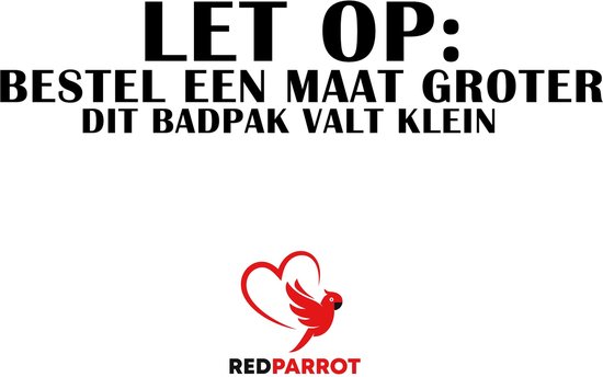 ATTENTION : COMMANDER UNE TAILLE AU-DESSUS. CE MAILLOT DE BAIN TAILLE PETIT. Logo RedParrot.