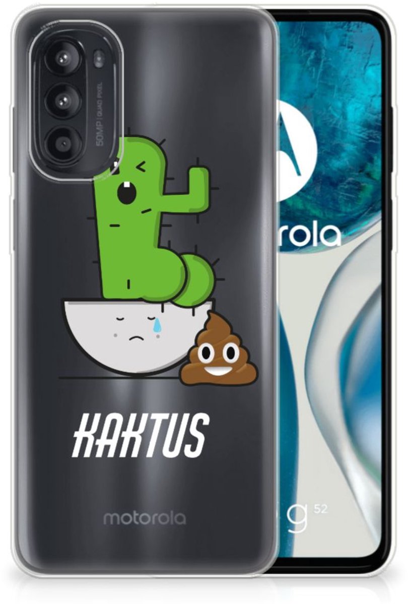 Motorola Moto G52/G82 Telefoonhoesje met Naam Cactus Poo