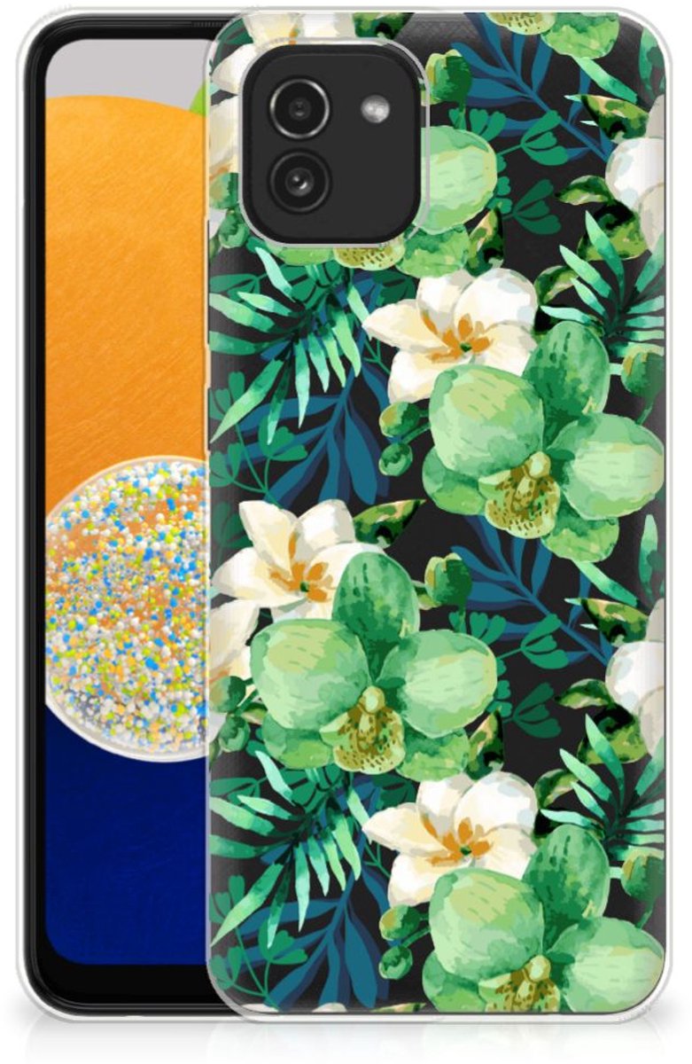 Back Cover voor Samsung Galaxy A03 TPU Case Orchidee Groen
