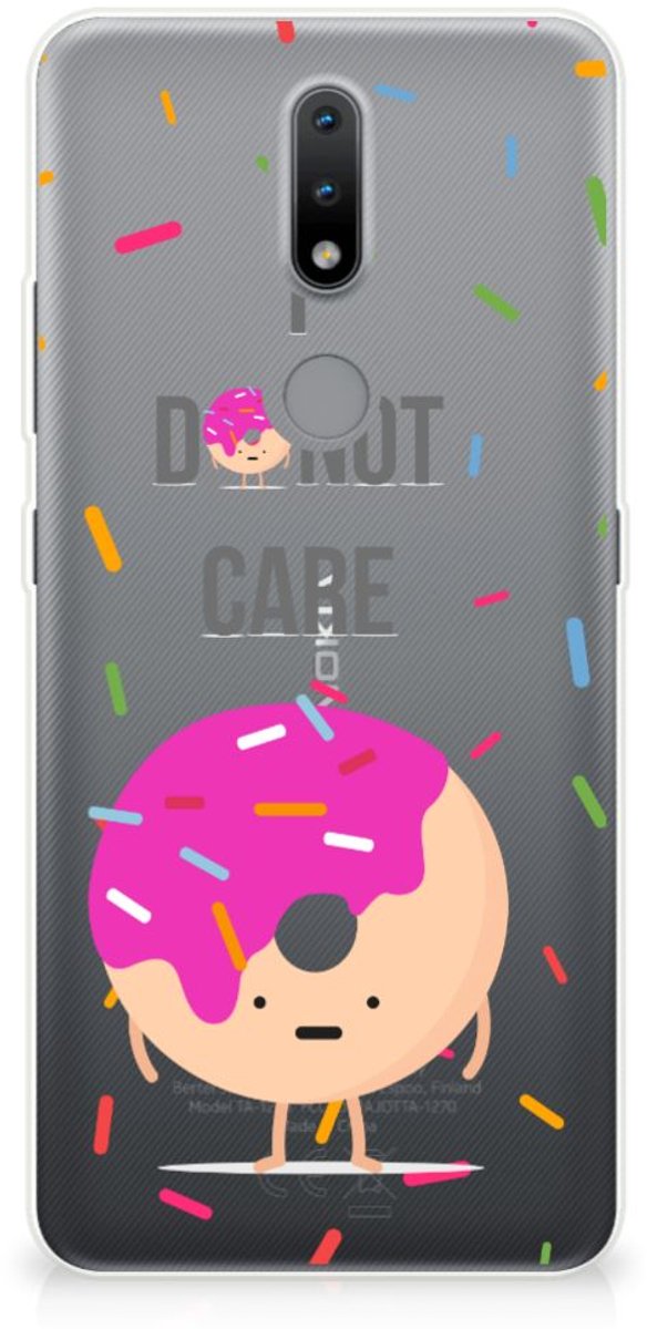 Nokia 2.4 Siliconen Case Donut Roze
