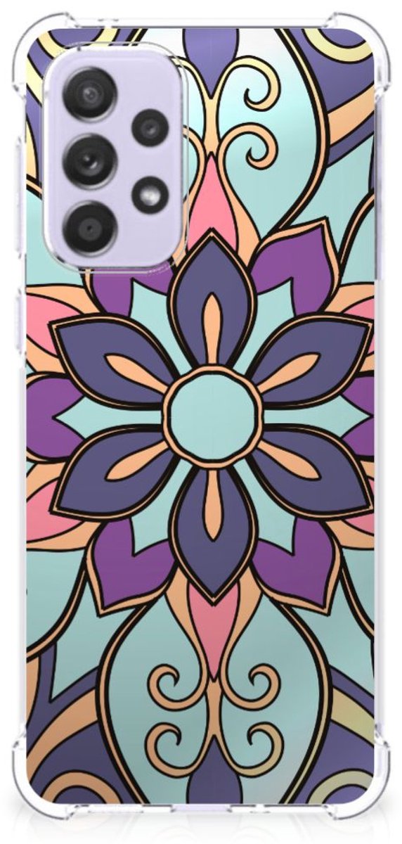 TPU Case Anti-Shock voor Samsung Galaxy A33 Case Purple Flower