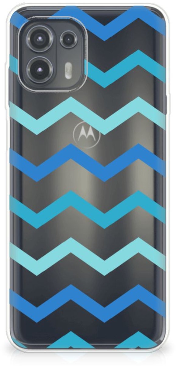 Motorola Edge 20 Lite TPU bumper Zigzag Blauw