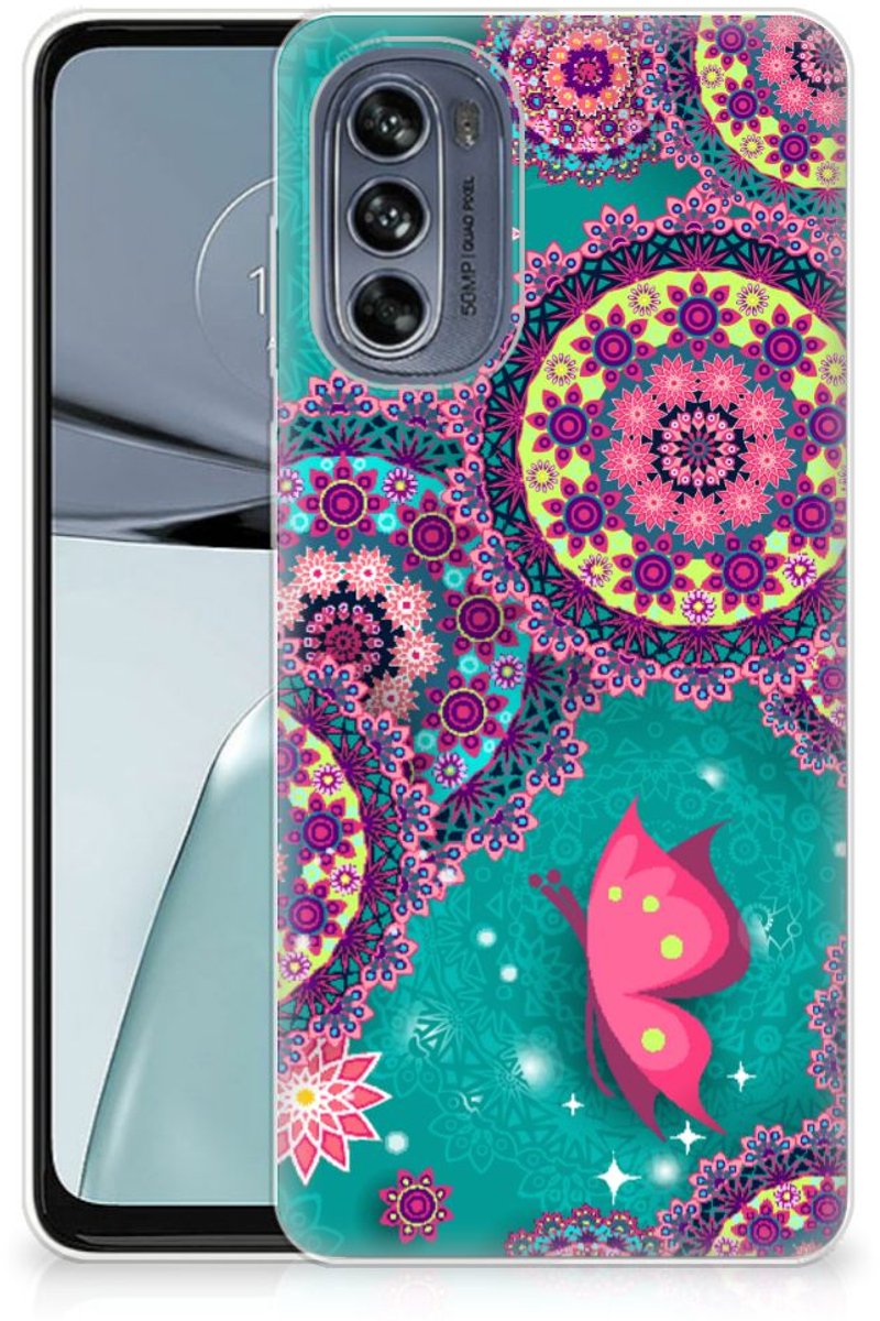 Motorola Moto G62 5G Hoesje maken Cirkels en Vlinders