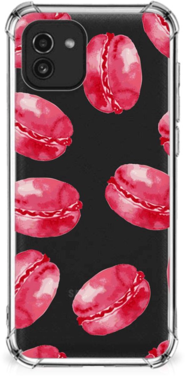 Back Cover voor Samsung Galaxy A03 Beschermhoes Pink Macarons