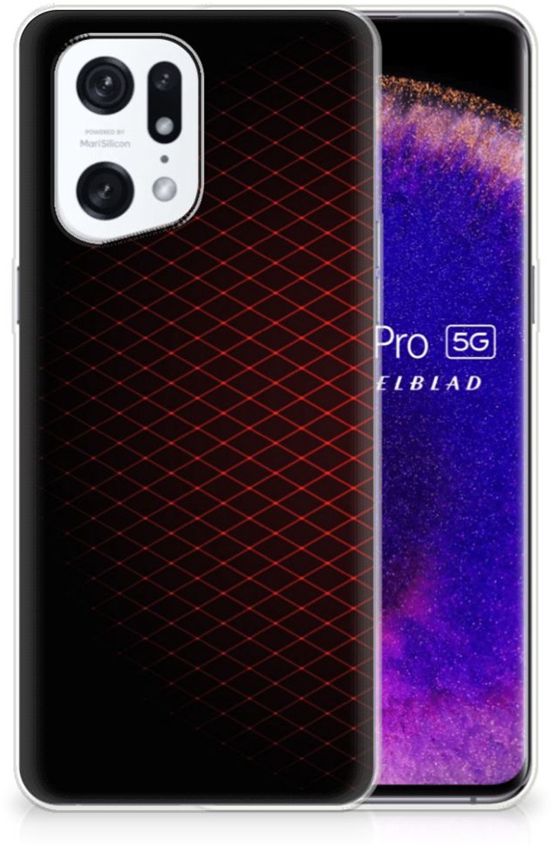OPPO Find X5 Pro TPU bumper Geruit Rood