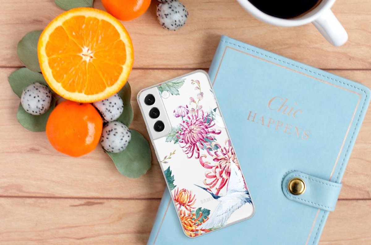 Samsung Galaxy S22 Plus TPU Hoesje Bird Flowers