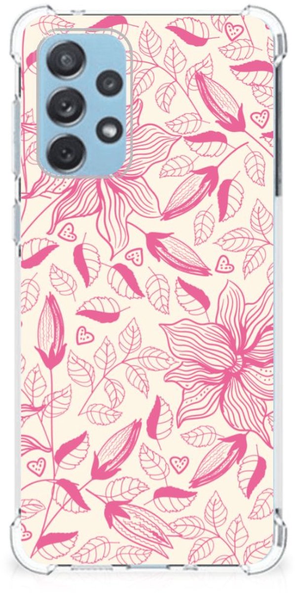 Back Cover voor Samsung Galaxy A73 Case Pink Flowers