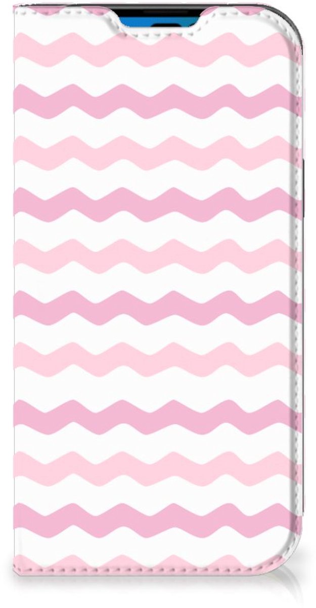 iPhone 14 Pro Hoesje met Magneet Waves Roze