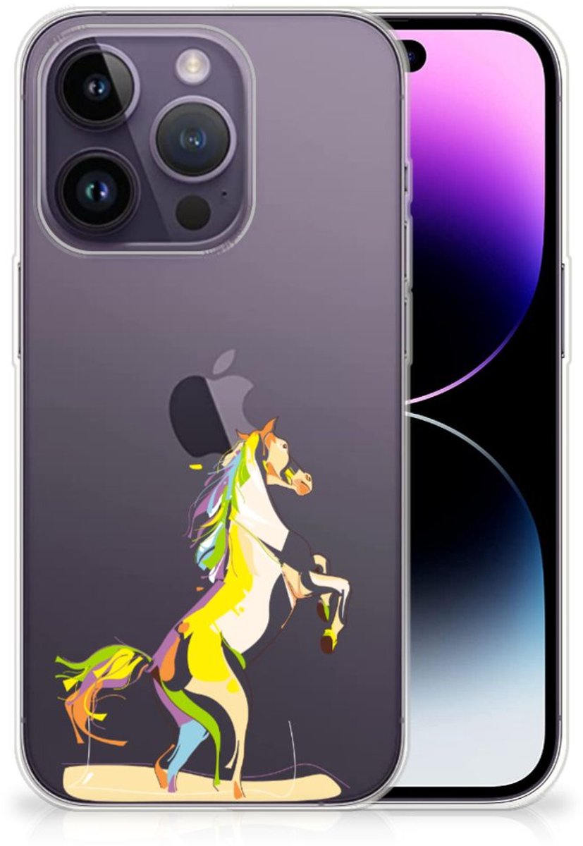 Apple iPhone 14 Pro Telefoonhoesje met Naam Horse Color