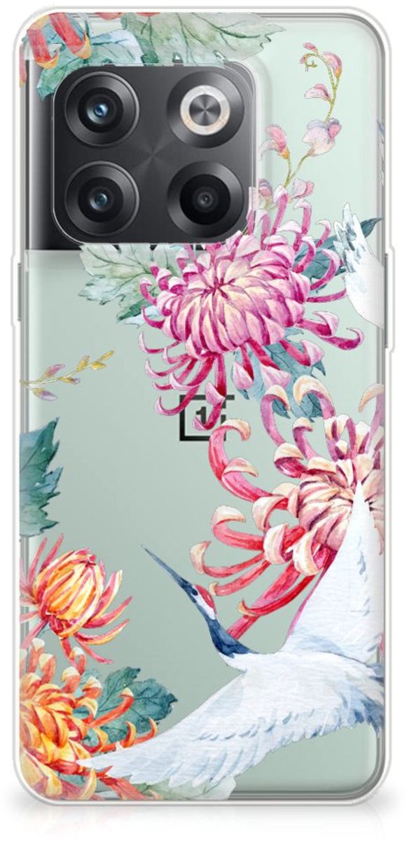 OnePlus 10T TPU Hoesje Bird Flowers