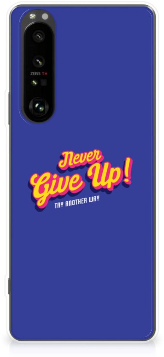 Sony Xperia 1 III Siliconen hoesje met naam Never Give Up