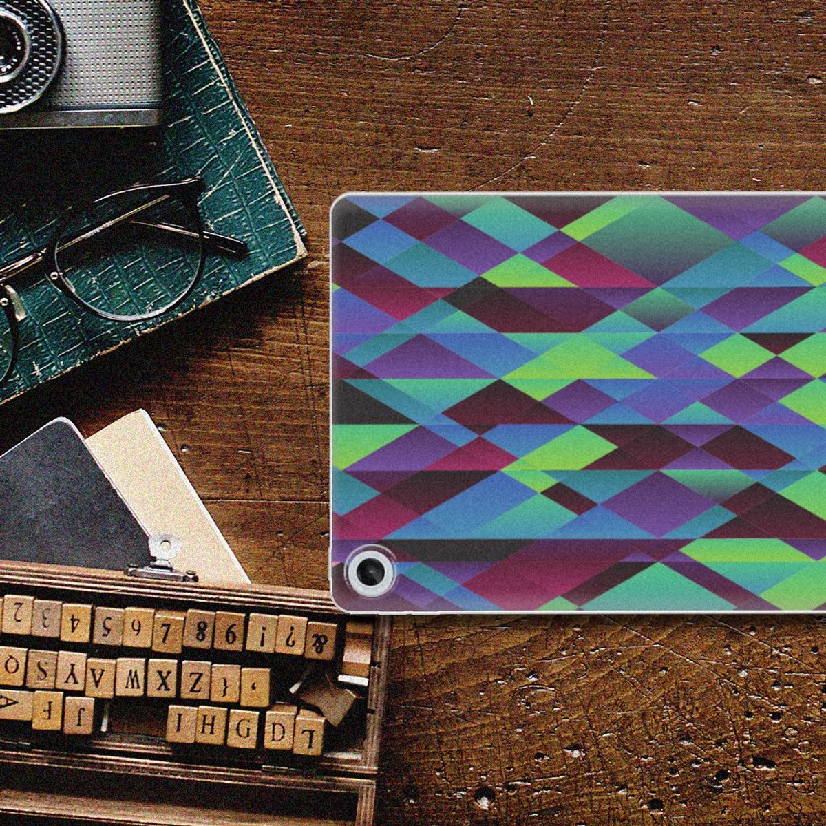Lenovo Tab M10 Plus (3e generatie) Back Cover Abstract Green Blue