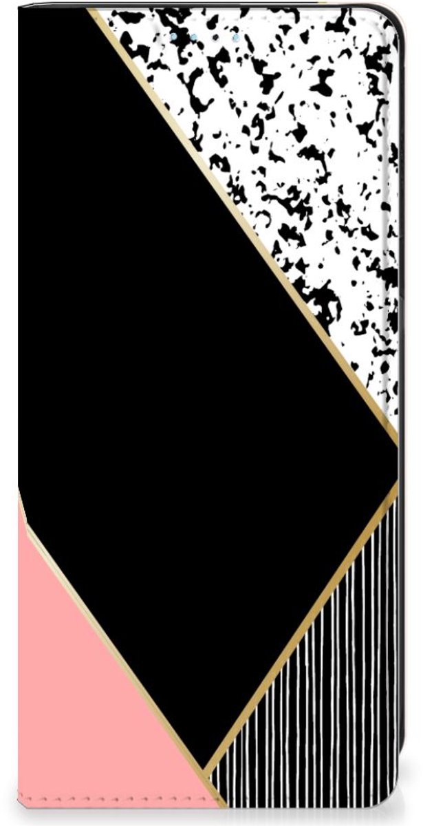 Xiaomi Redmi Note 11/11S Stand Case Zwart Roze Vormen