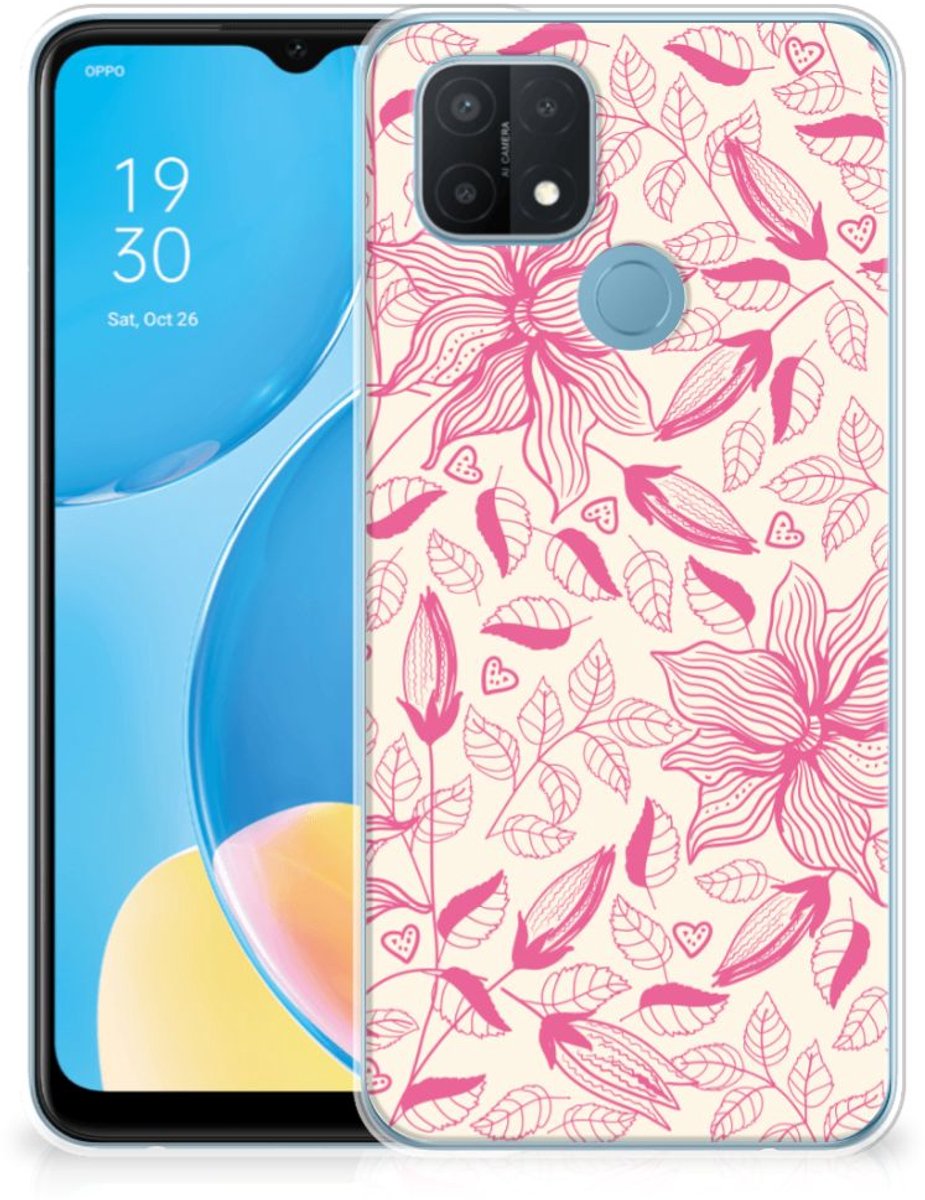 TPU Hoesje voor OPPO A15 TPU Case Pink Flowers