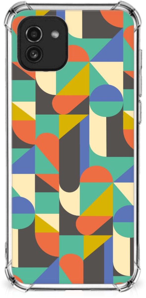 Samsung Galaxy A03 Doorzichtige Silicone Hoesje Funky Retro