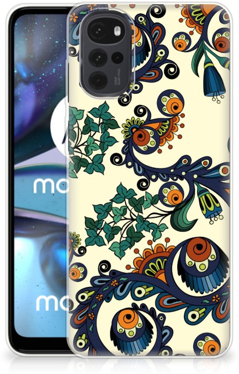 Siliconen Hoesje Motorola Moto G22 Barok Flower