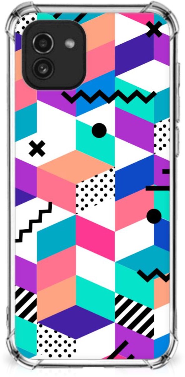 Samsung Galaxy A03 Shockproof Case Blokken Kleurrijk