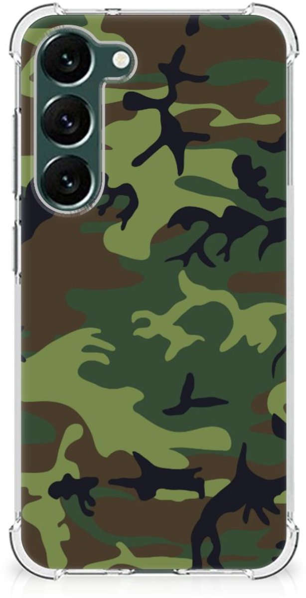 Samsung Galaxy S23 Plus Doorzichtige Silicone Hoesje Army Dark