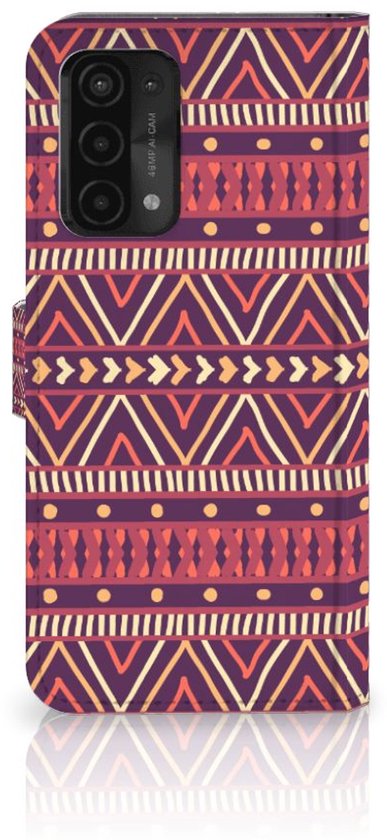 Coque OPPO A54 5G | A74 5G | A93 5G Portefeuille Livre Aztec Violet