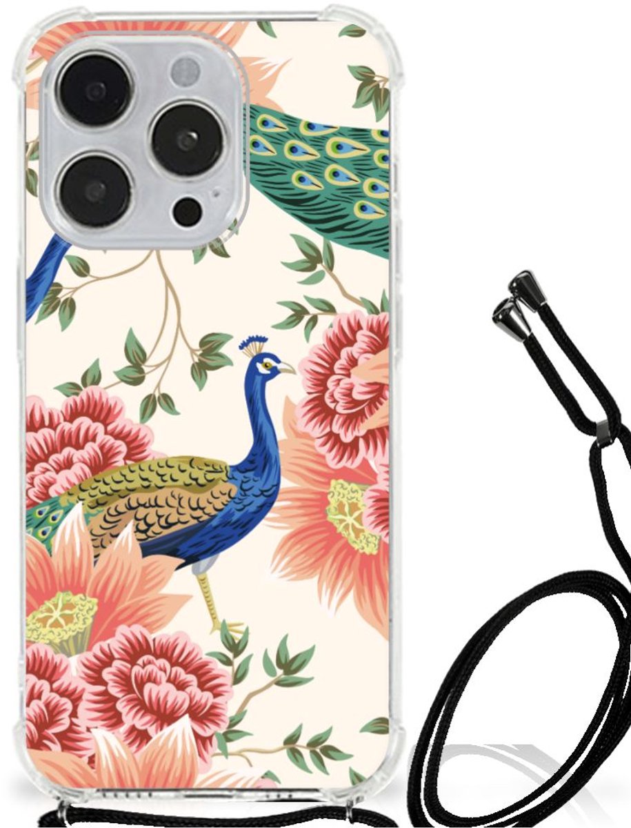 Case Anti-shock voor iPhone 14 Pro Max Pink Peacock