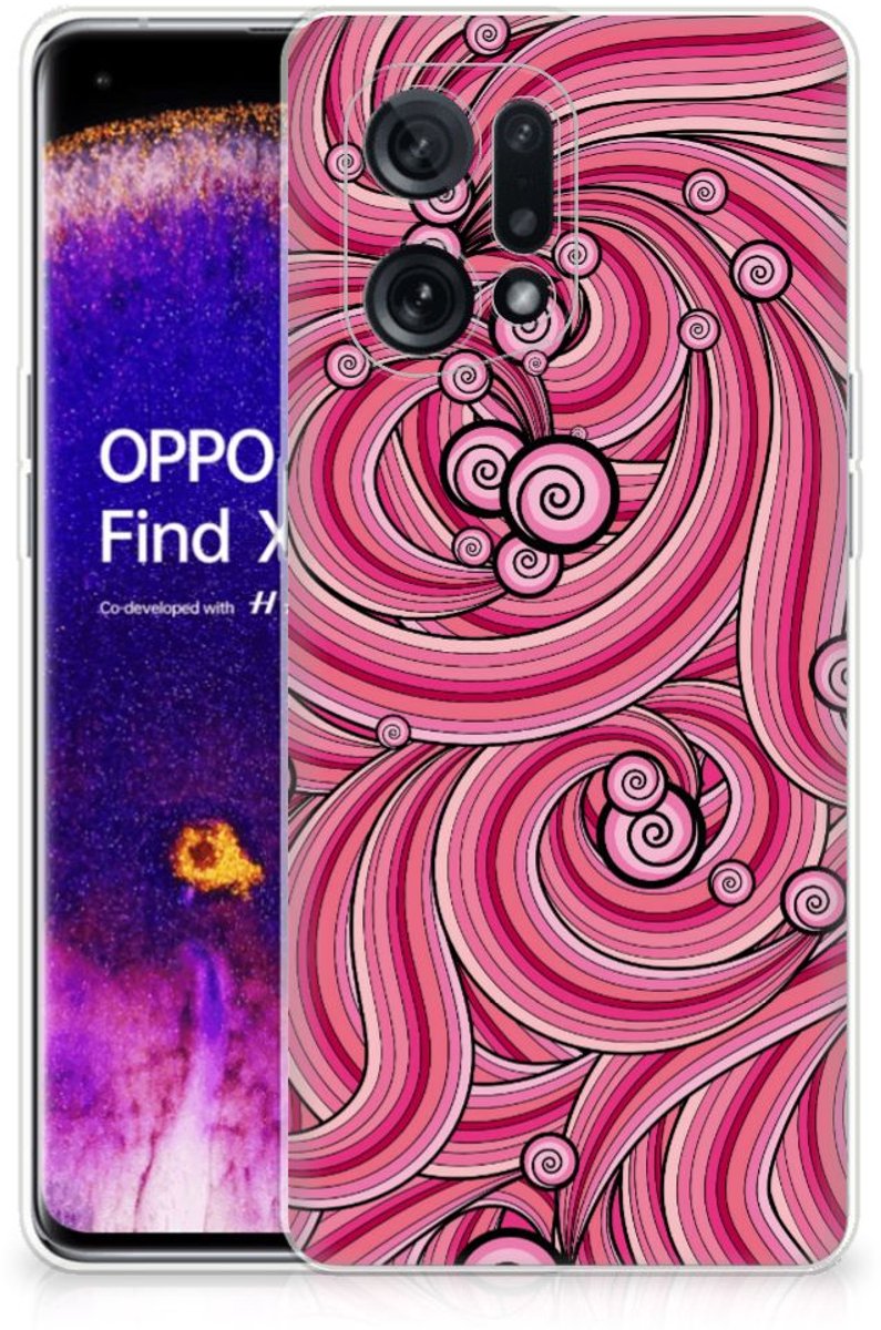 OPPO Find X5 Hoesje maken Swirl Pink
