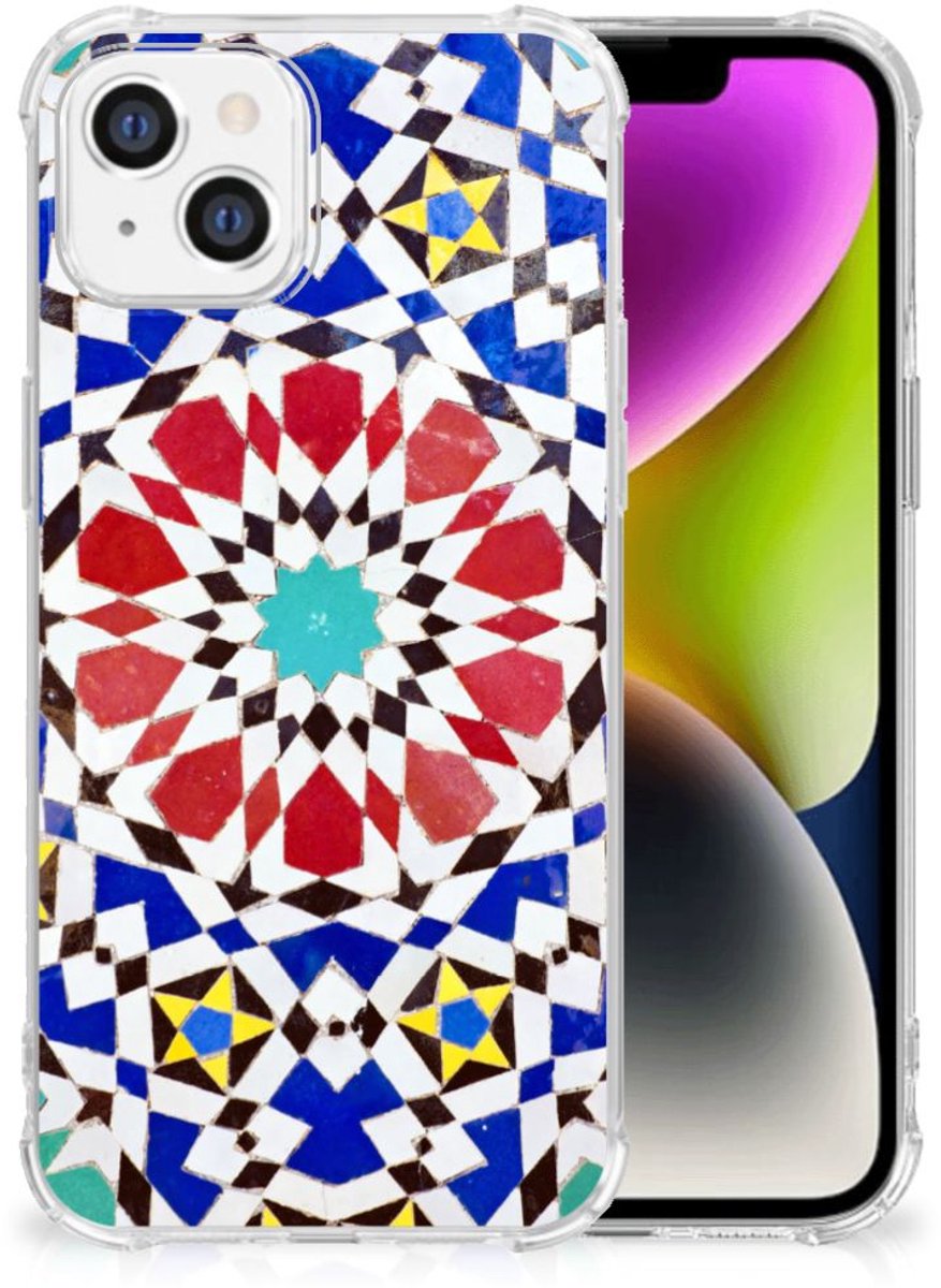 TPU Case Anti-Shock voor iPhone 14 Anti-Shock Hoesje Mozaïek
