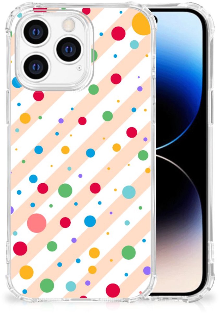 iPhone 14 Pro Doorzichtige Silicone Hoesje Dots