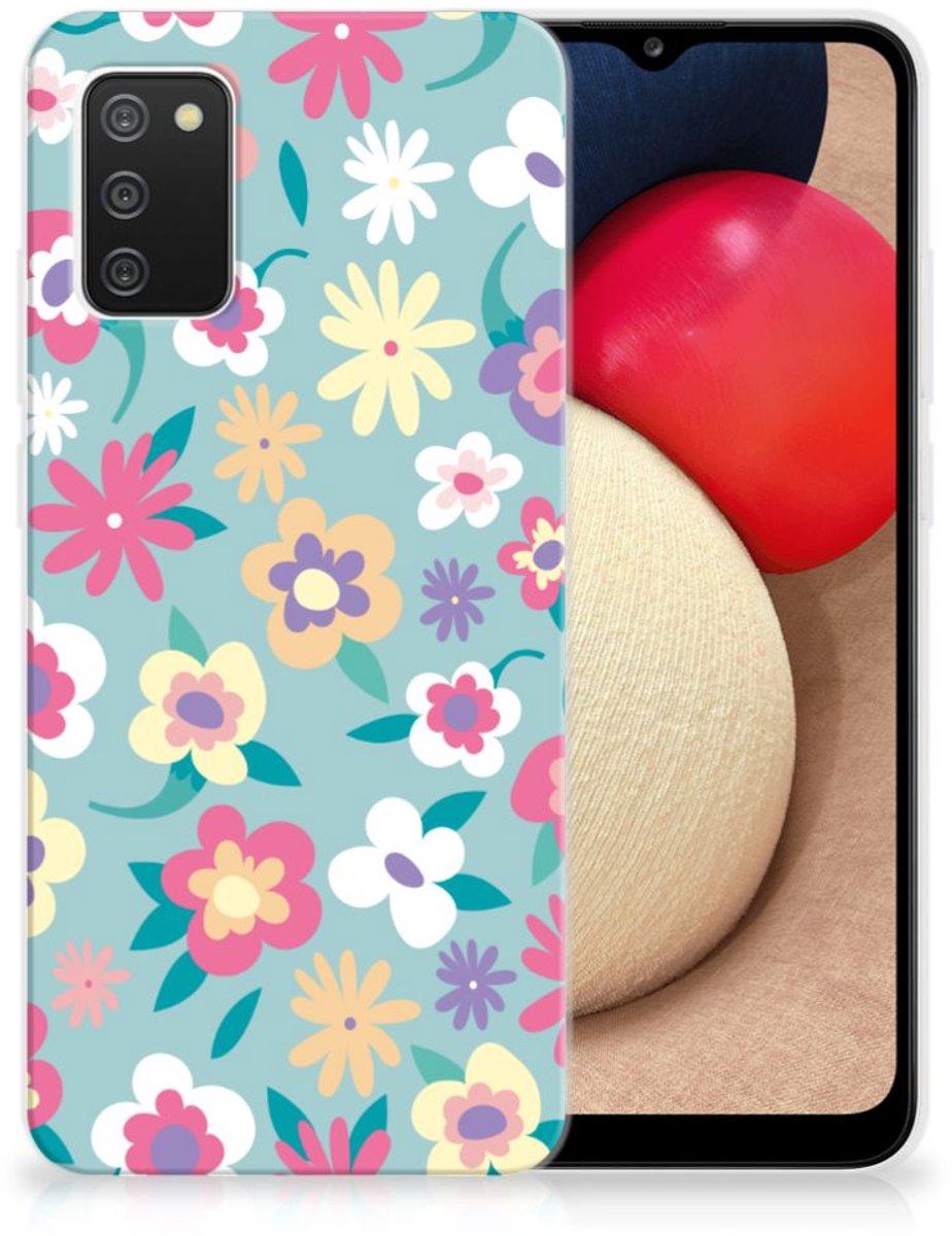 Back Cover voor Samsung Galaxy A02s TPU Case Flower Power