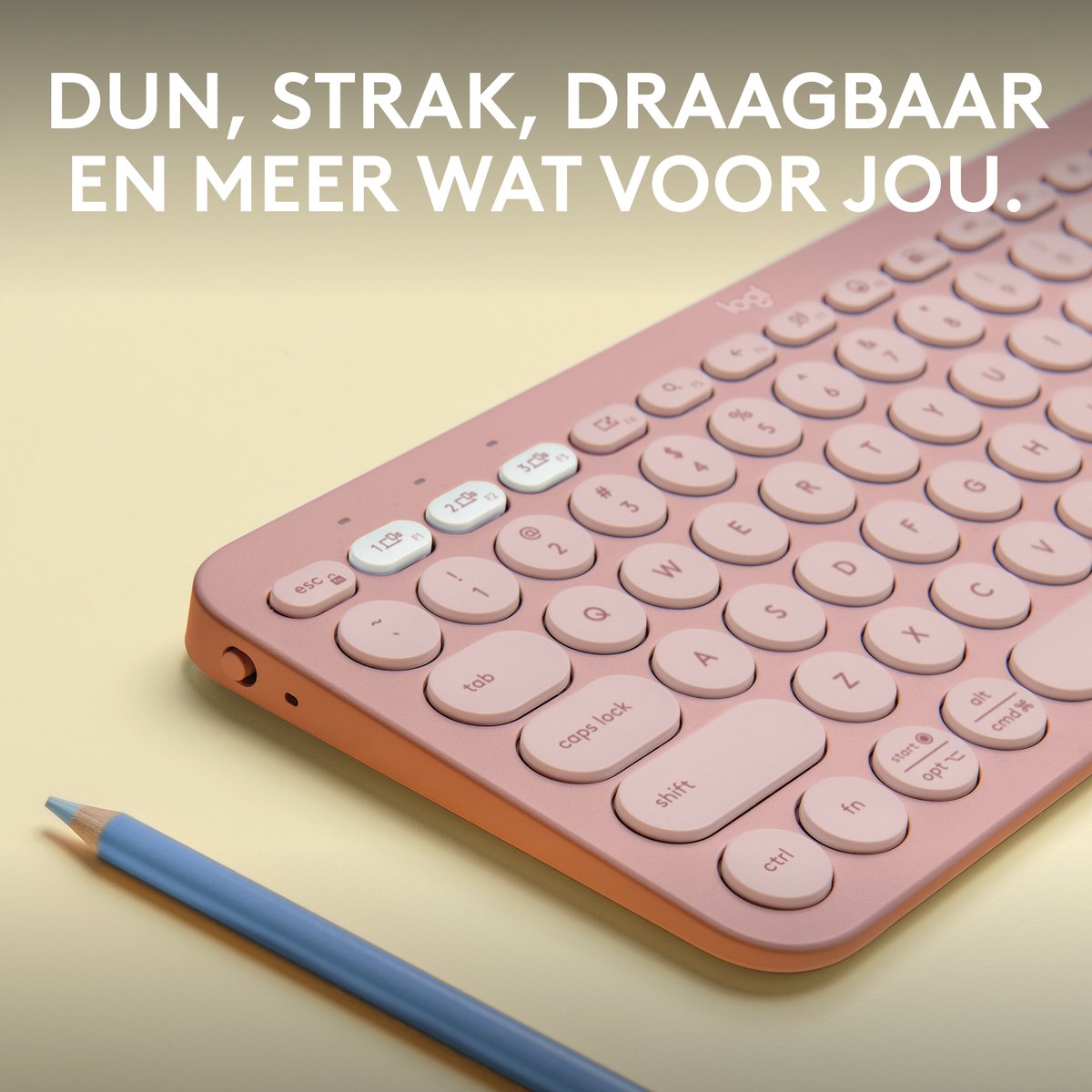 Logitech Pebble Keys 2 K380s - Draadloos Toetsenbord - Rose thumbnail 4