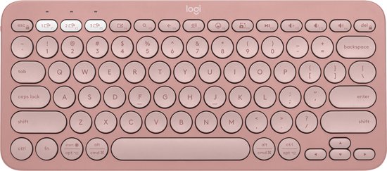 Logitech Pebble Keys 2 K380s - Draadloos Toetsenbord - Bluetooth - Qwerty - Rose