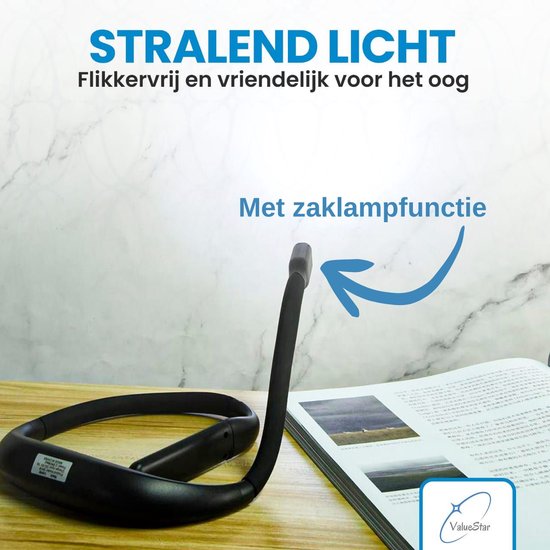 ValueStar - Neklamp met zaklampfunctie - Nekleeslamp - Neklampje voor haakwerk - Nek lamp - Flexibele Neklamp - Bureaulamp - Leeslampje voor in Bed - USB Oplaadbaar van ValueStar — afbeelding 2