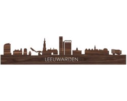 Skyline Leeuwarden Notenhout - 120 cm - Woondecoratie - Wanddecoratie - Meer steden beschikbaar - Woonkamer idee - City Art - Steden kunst - Cadeau voor hem - Cadeau voor haar - Jubileum - Trouwerij - WoodWideCities