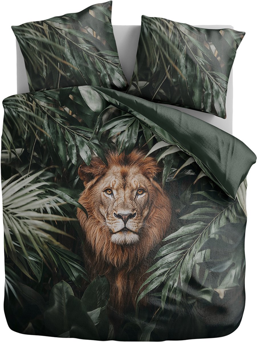Zydante Dekbedovertrek Set 240x200/220cm – Dekbedhoes met Print – met 2 Kussensloop - Jungle Majesty Lion