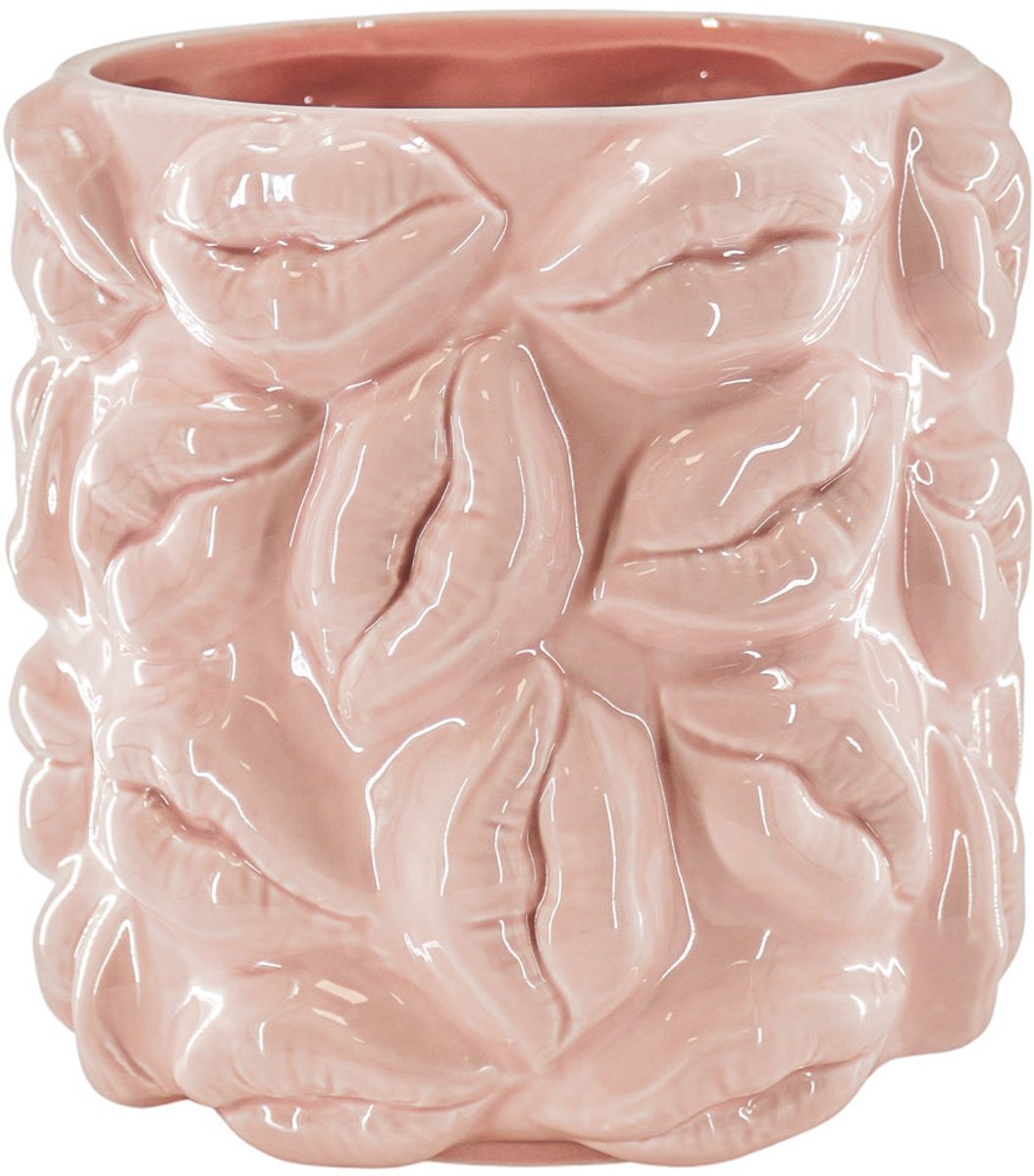 Housevitamin Pot Planten Pot Lippen Keramiek Licht Roze 17,5x17,5x17,5cm - Unieke eyecatcher voor in huis