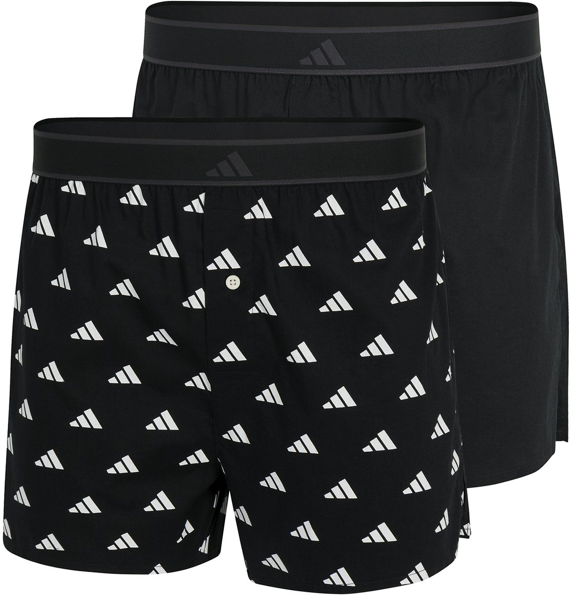adidas Sportswear 2PK Woven Boxer - Active Woven - Onderbroek Mannen - zwart/zwart bedrukt