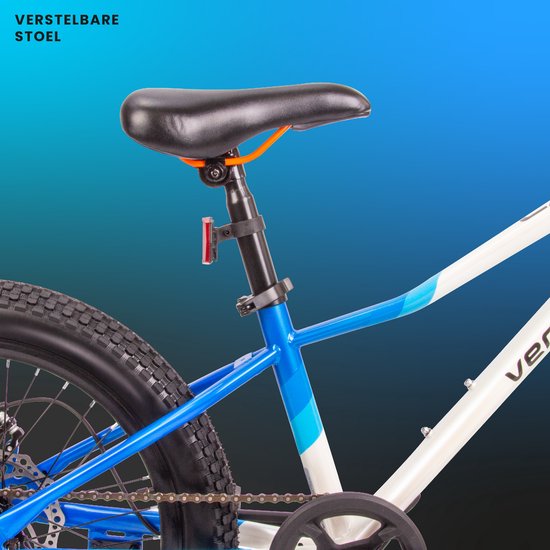 Verdant Bike Kinderfiets voor jongens, 20 inch Wit Blauw Oranje, wielmaat te kiezen uit 6 versnellingen Shimano van 6 tot 10 jaar in hoogte verstelbaar van Verdant Bike — afbeelding 5