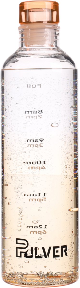 Pulver - Glazen Drinkfles Drinkfles – BPA Vrij – 500 ml - Waterfles met draaidop – Drinkfles – lek vrij - thee / koffie -healthy - Oranje