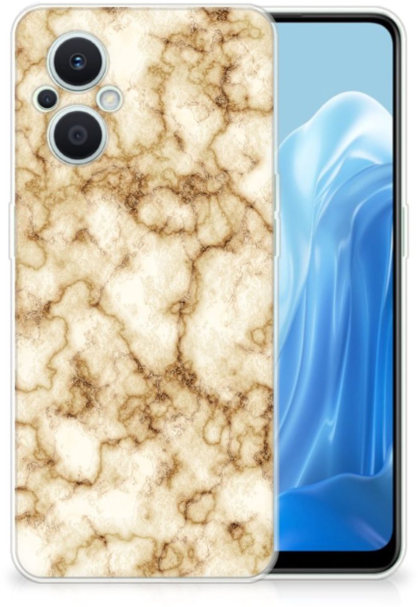 OPPO Reno8 Lite TPU Siliconen Hoesje Marmer Goud